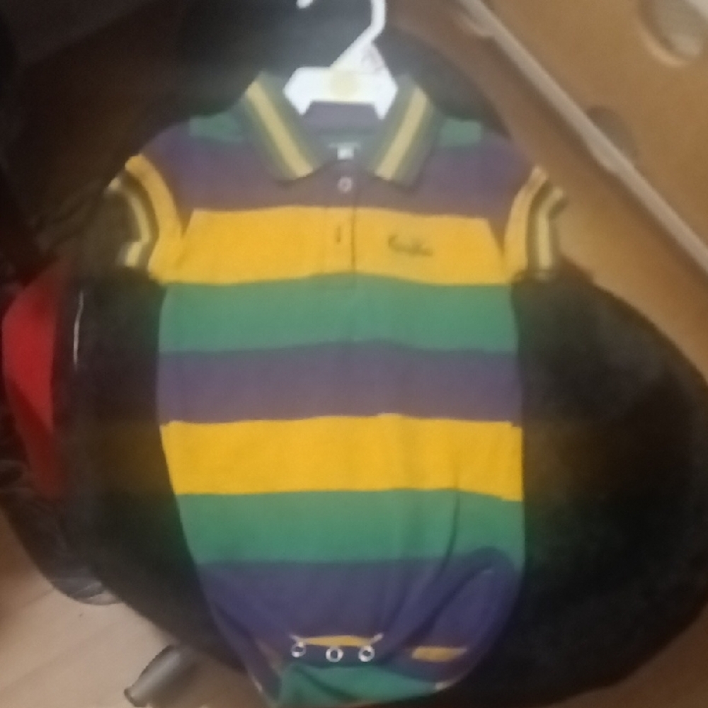 Festive Kids Costume with Purple and Green Stripes - Picture 4 of 7